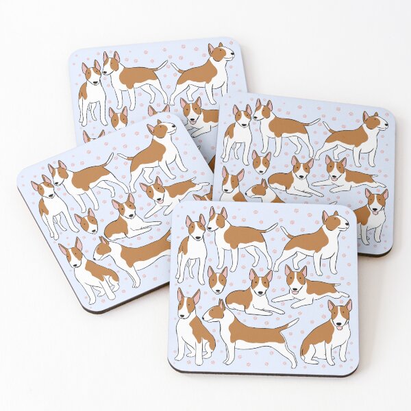 Item preview, Bull Terrier Dog cute illustration pattern  designed and sold by Yarafantasyart.