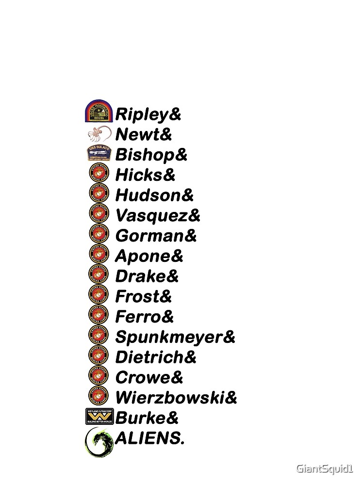 Aliens Names T shirt By GiantSquid1 Redbubble aliens-names-t-shirt-by-giantsquid1-redbubble