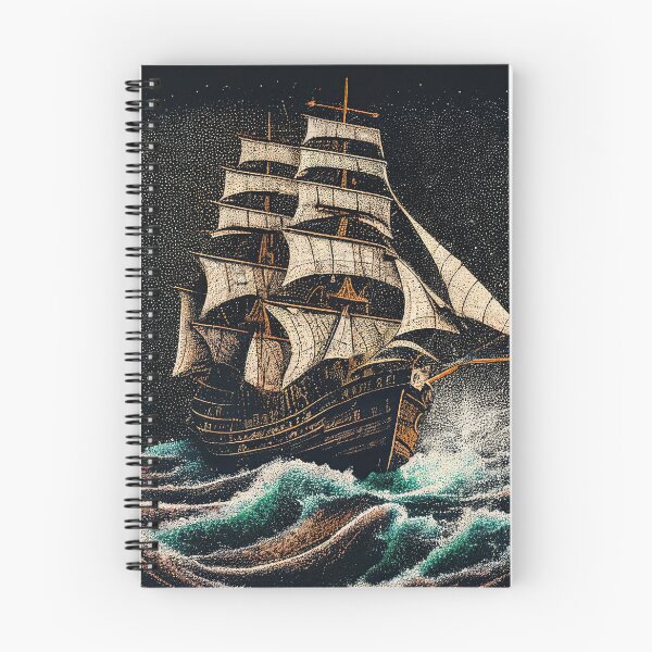 Artikelvorschau, Segelschiff - Volkskunst-Stippling entworfen und verkauft von AiCollection.