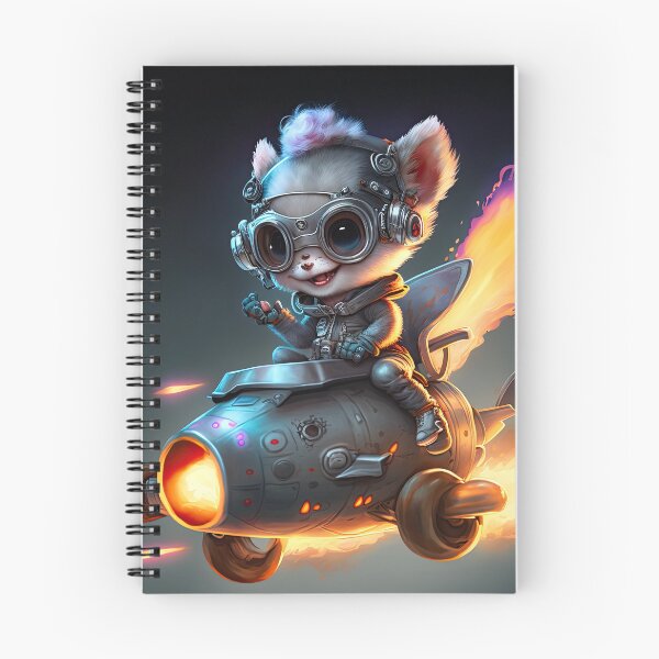 Item preview, Lindo zorro montando un cohete espacial designed and sold by AiCollection.