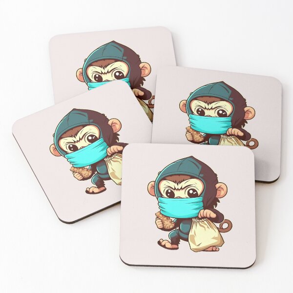 Item preview, "Mischievous Monkey Bandit" A playful illustration designed and sold by RoboRaphael.