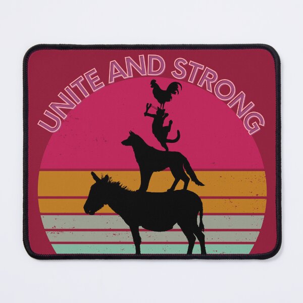 Item preview, animal on top of each other in retro sunset with words unite and strong designed and sold by MerryCrown.