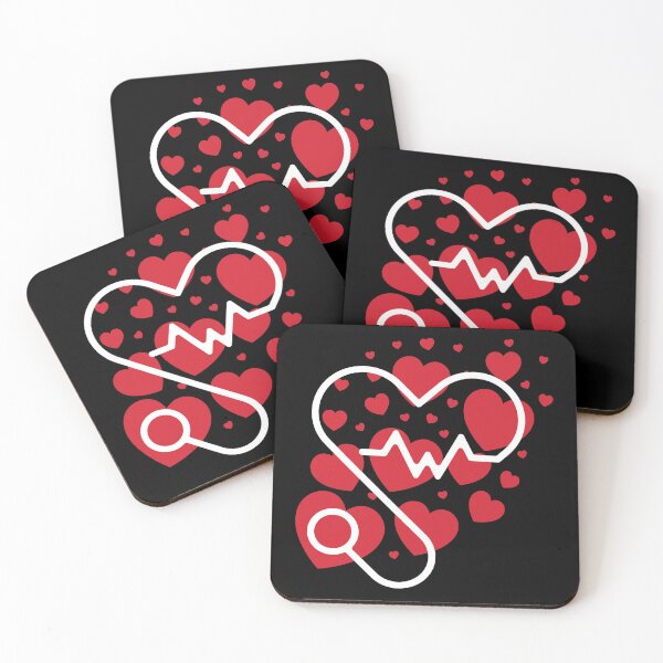 Item preview, Niñas Mujeres Enfermeras Día de San Valentín Corazones Estetoscopio designed and sold by Diverseideas.