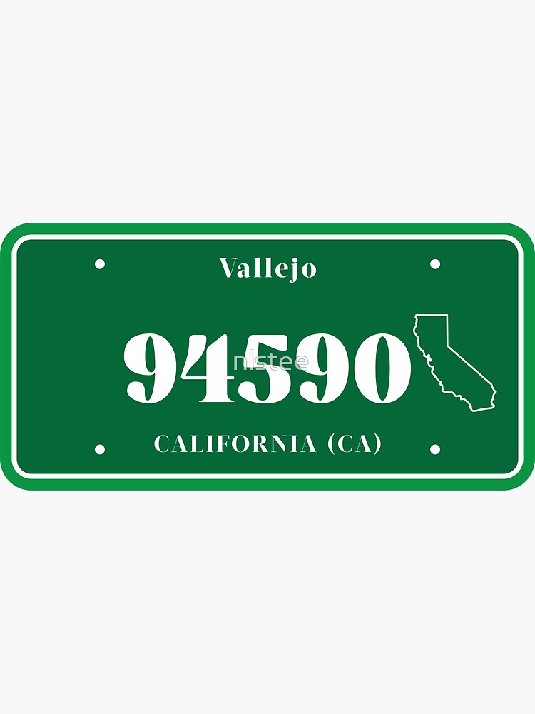 vallejo california zip code 94590&quot; Sticker for Sale by nistee 