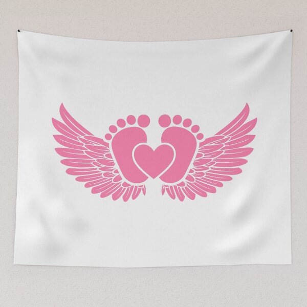 Item preview, Baby Footprints with Angel Wings and Halo, Baby Memorial, Infant Loss, Miscarriage designed and sold by svectormonster.