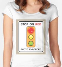 Stop on Red sign Women's Fitted Scoop T-Shirt