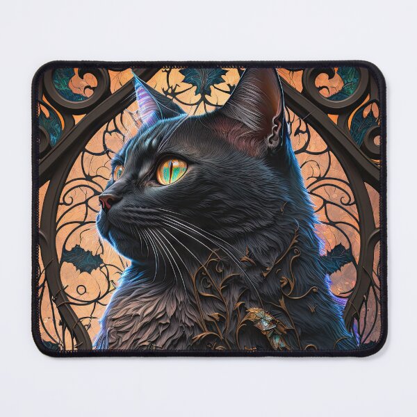 Item preview, The Tortoiseshell Cat Of St Francis Stained Glass Window 2 designed and sold by idreamaboutcats.