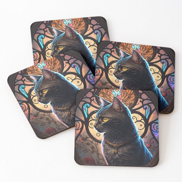 Item preview, The Tortoiseshell Cat Of St Francis Stained Glass Window 3 designed and sold by idreamaboutcats.