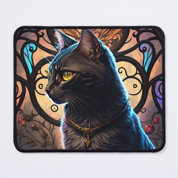 Item preview, The Tortoiseshell Cat Of St Francis Stained Glass Window 3 designed and sold by idreamaboutcats.
