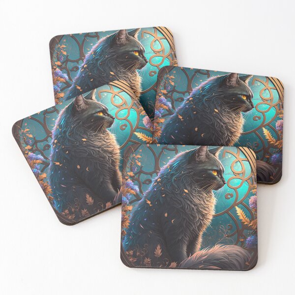 Item preview, The Tortoiseshell Cat Of St Francis Stained Glass Window 4 designed and sold by idreamaboutcats.