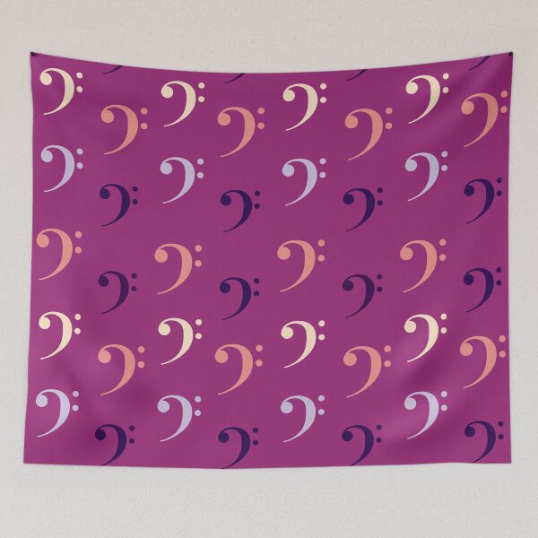Item preview, Bass pattern pink - bass clef designed and sold by piesdesignart.