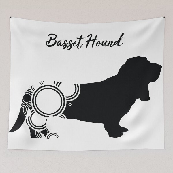 Item preview, Basset hound with circular shape designed and sold by SolidJoy.