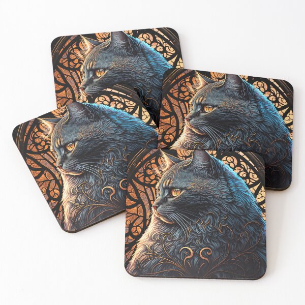 Item preview, The Tortoiseshell Cat Of St Francis Stained Glass Window 6 designed and sold by idreamaboutcats.
