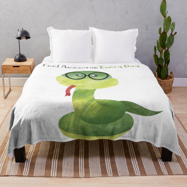 Item preview, Feel Awesome Everyday - Cute Green Healthy Snake designed and sold by thewishdesigns.
