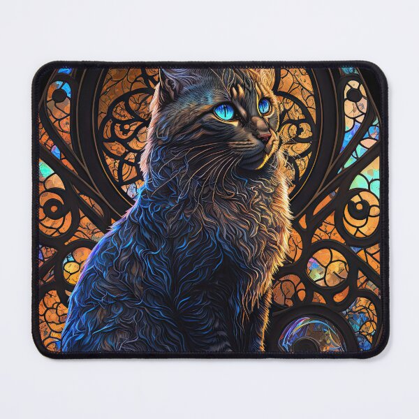Item preview, The Tortoiseshell Cat Of St Francis Stained Glass Window 8 designed and sold by idreamaboutcats.
