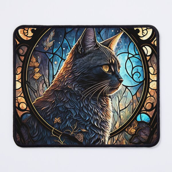 Item preview, The Tortoiseshell Cat Of St Francis Stained Glass Window 9 designed and sold by idreamaboutcats.