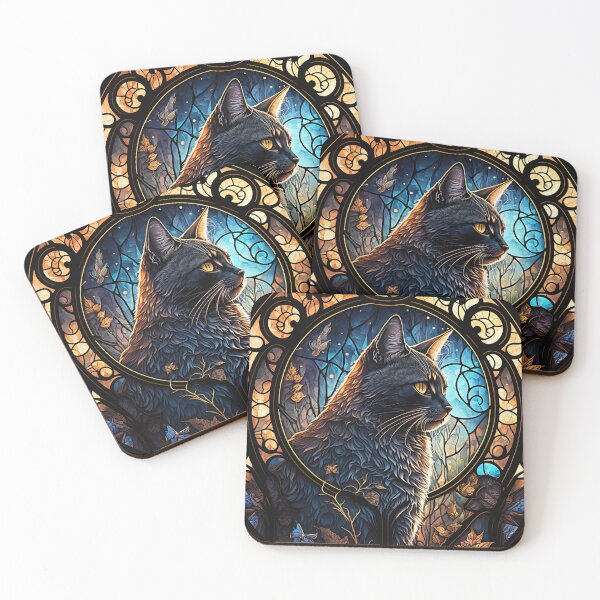 Item preview, The Tortoiseshell Cat Of St Francis Stained Glass Window 9 designed and sold by idreamaboutcats.