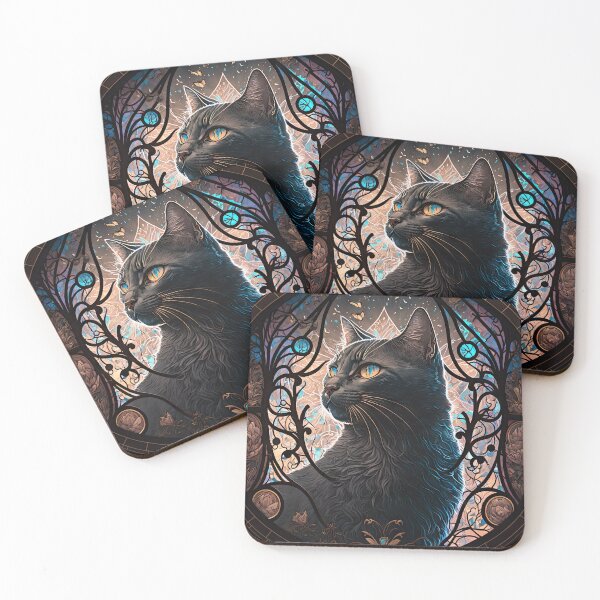 Item preview, The Tortoiseshell Cat Of St Francis Stained Glass Window 10 designed and sold by idreamaboutcats.