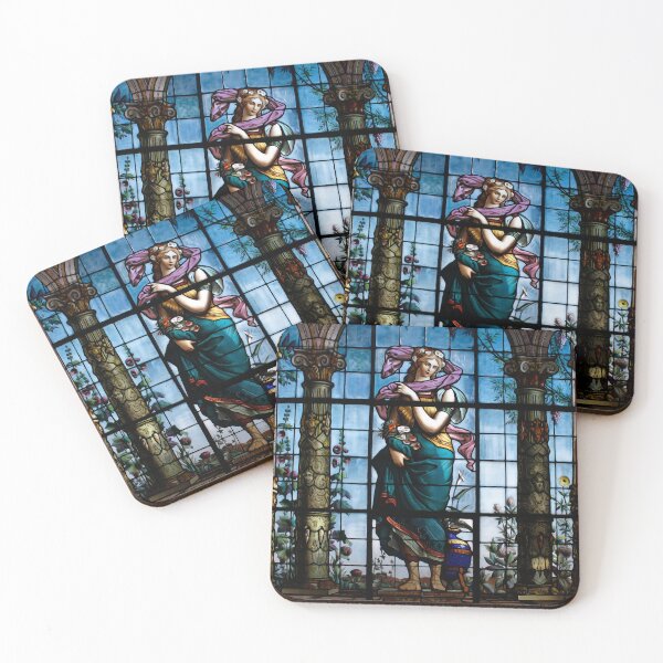 Item preview, Colorful stained glass window of a woman designed and sold by elcarnero.