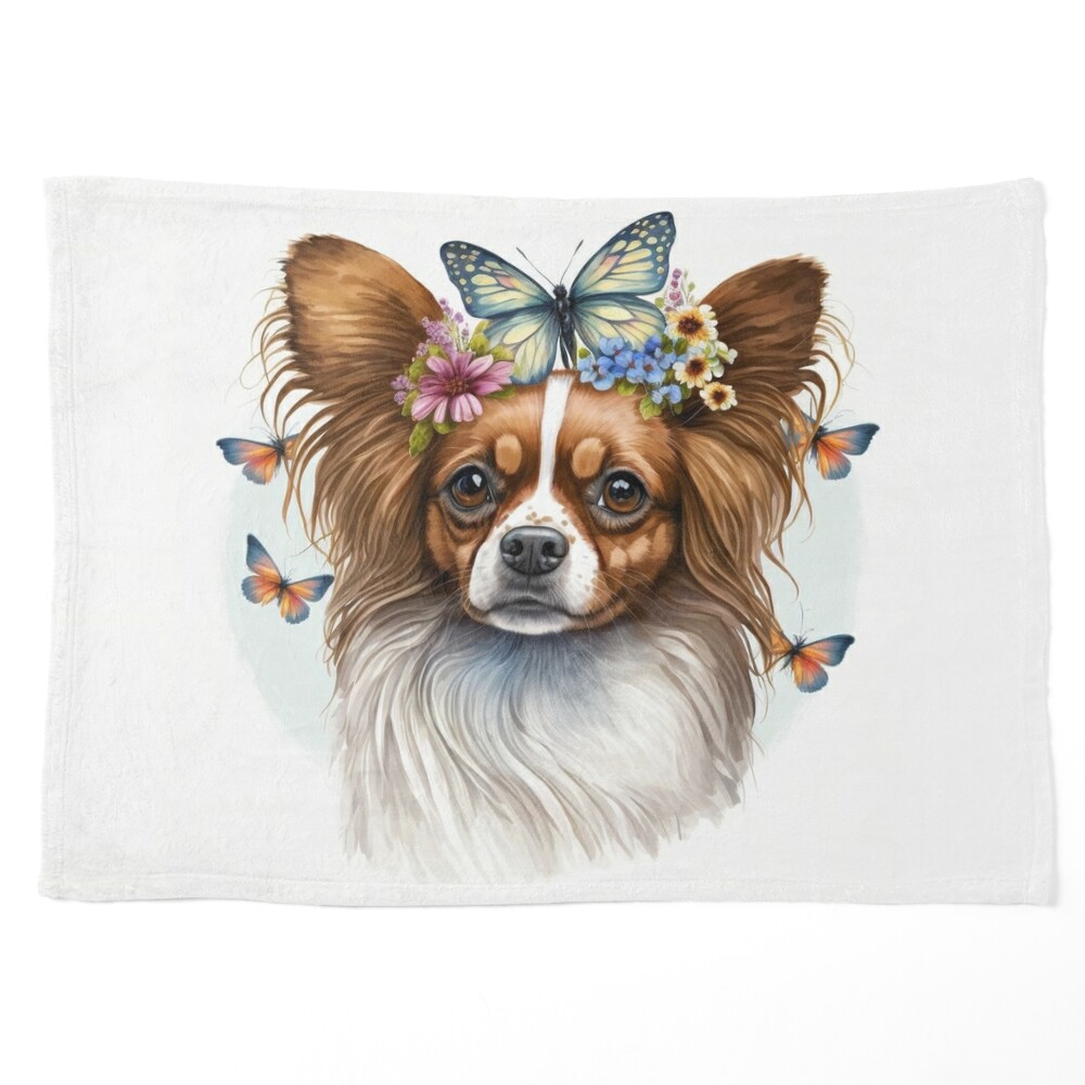 Papillon Dog Watercolor Style Mini Vinyl Sticker