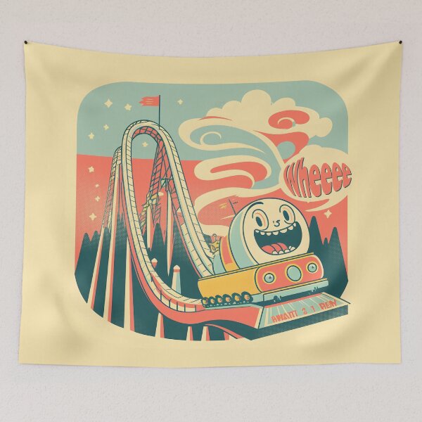 Item preview, Cute Nostalgic 60s Roller Coaster, Stylish Vintage designed and sold by emmjott.