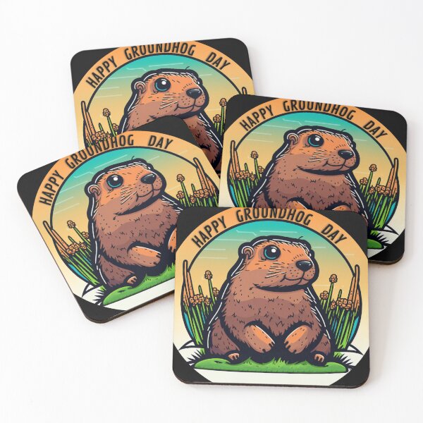 Item preview, Happy Groundhog Day/ Groundhog Day Predictions: A Whimsical Illustration designed and sold by LiartVibes.
