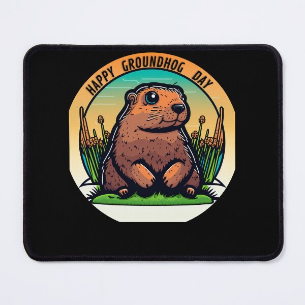 Item preview, Happy Groundhog Day/ Groundhog Day Predictions: A Whimsical Illustration designed and sold by LiartVibes.