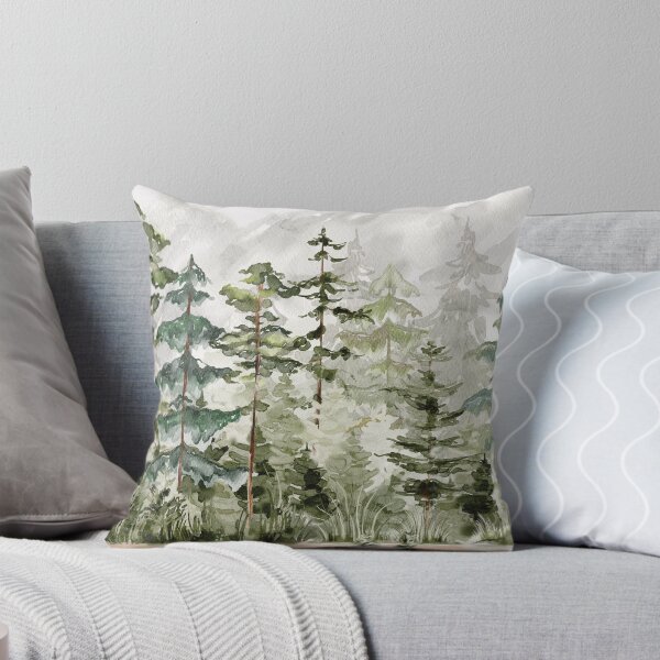 Item preview, Watercolor Pine Forest on Mountain designed and sold by Nature Hues.