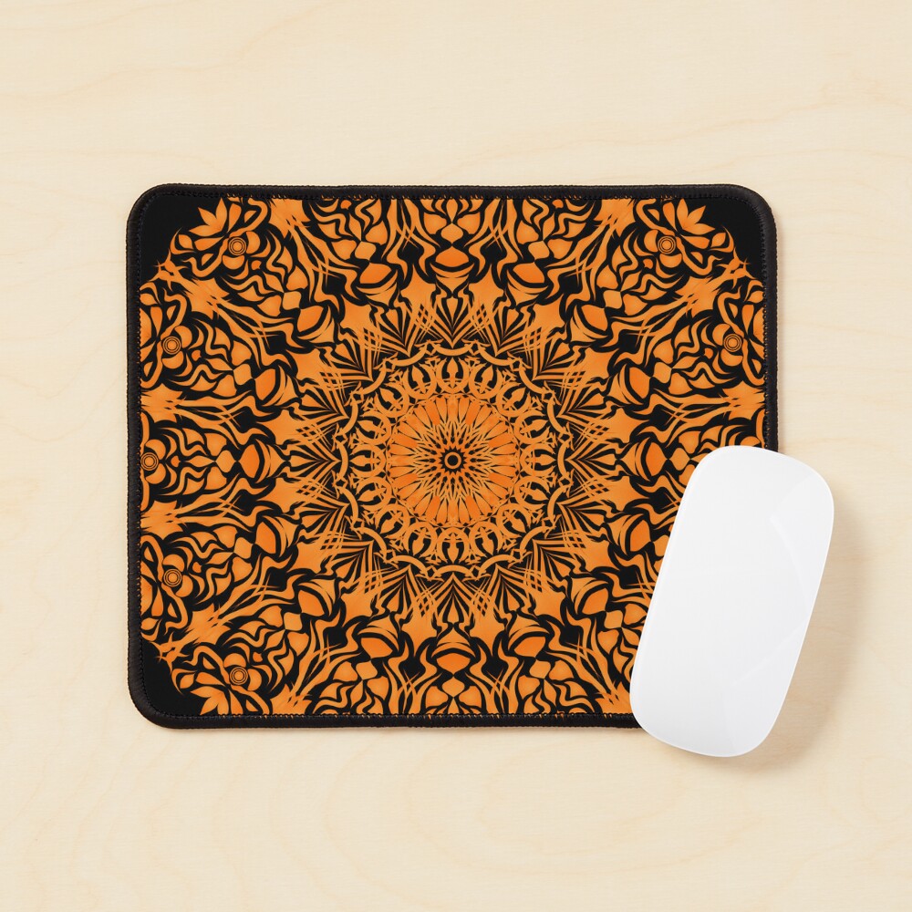 Tribal Mandala Orange Mauspad