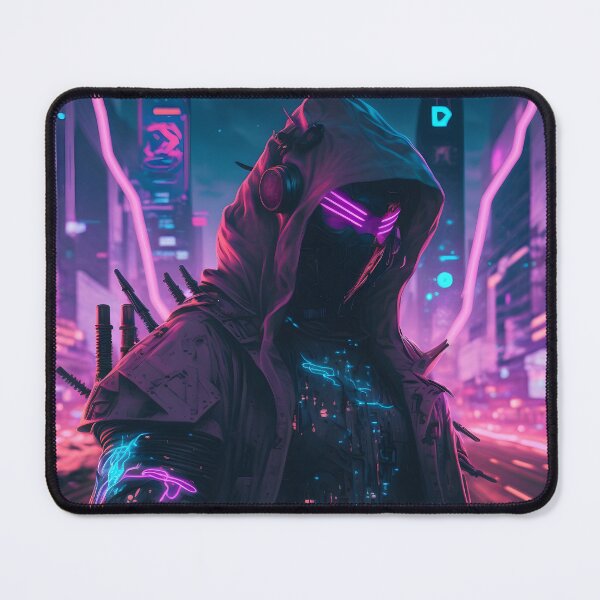 Item preview, Futuristic Ninja Night City - Neon Purple, Pink & blue tones designed and sold by ElevenVoid.