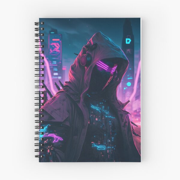 Item preview, Futuristic Ninja Night City - Neon Purple, Pink & blue tones designed and sold by ElevenVoid.