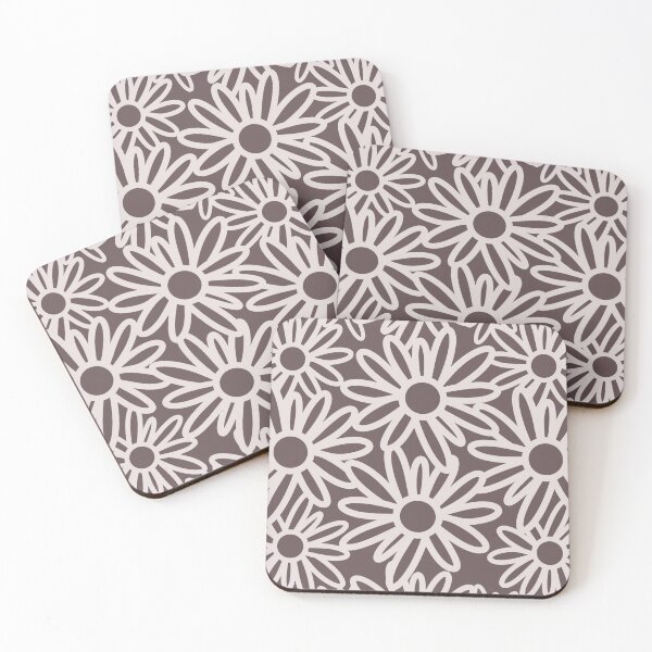 Artikelvorschau, Cute Daisy Flower Garden Pattern In Muted Colors Walnut Brown entworfen und verkauft von scorpiolane.