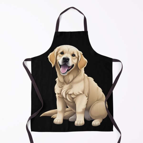 Item preview, Golden Retriever Puppy, cartoon drawing, Ai Generated Art designed and sold by ACC .