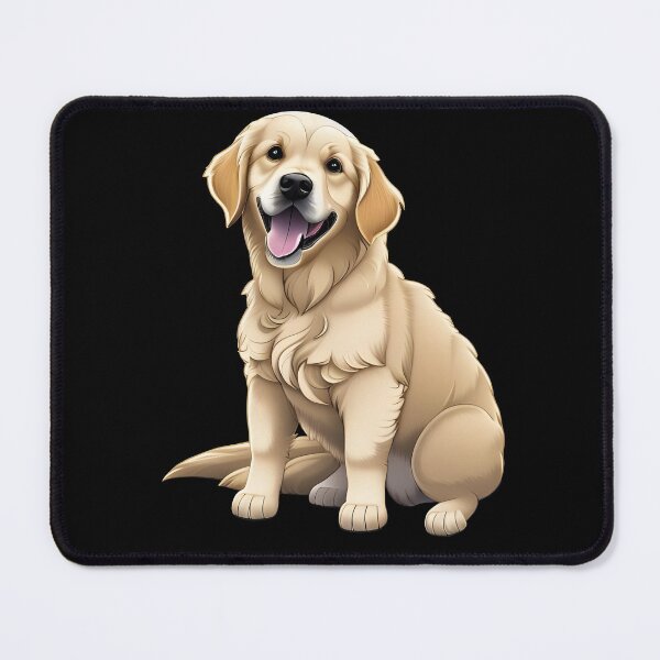 Item preview, Golden Retriever Puppy, cartoon drawing, Ai Generated Art designed and sold by ACC .