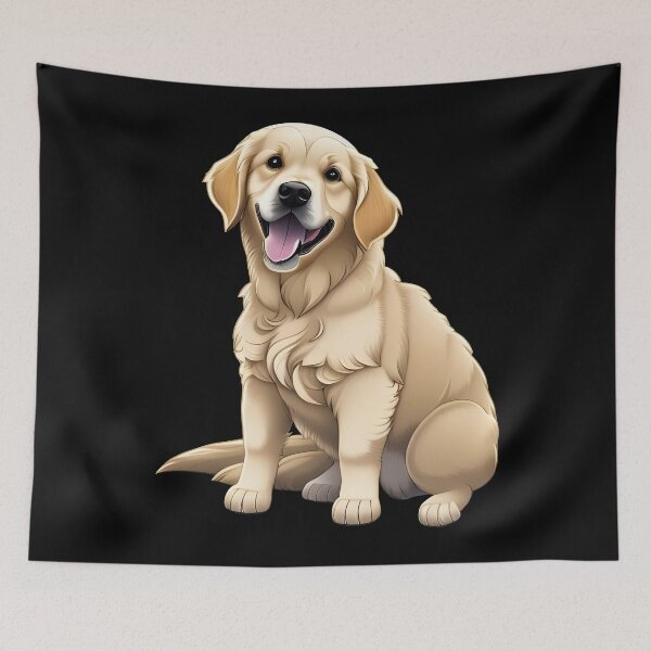 Item preview, Golden Retriever Puppy, cartoon drawing, Ai Generated Art  designed and sold by ACC .