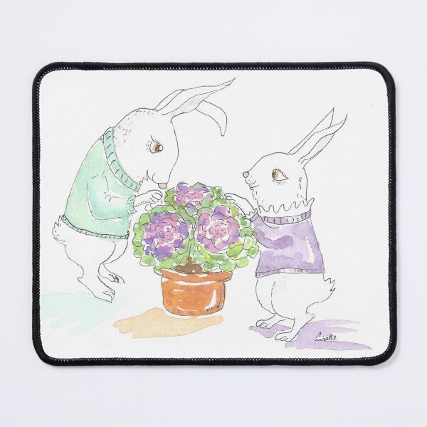 Item preview, White hares in love designed and sold by GiselleSellier.