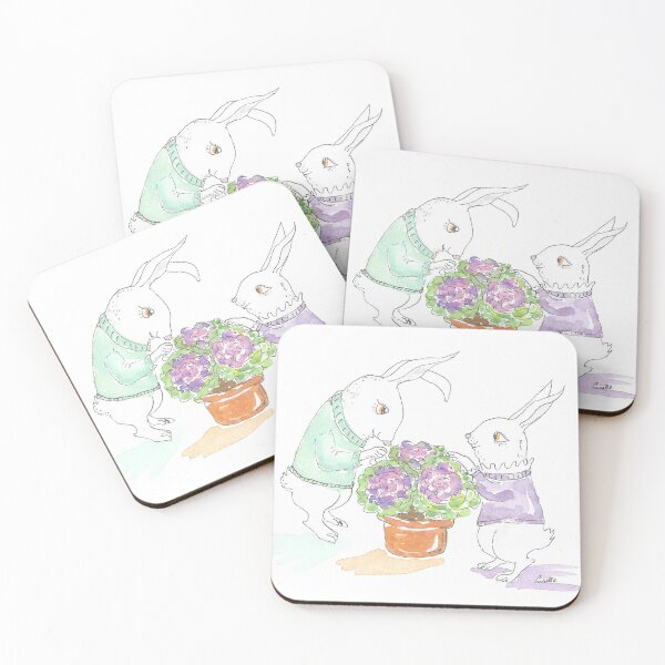 Item preview, White hares in love designed and sold by GiselleSellier.