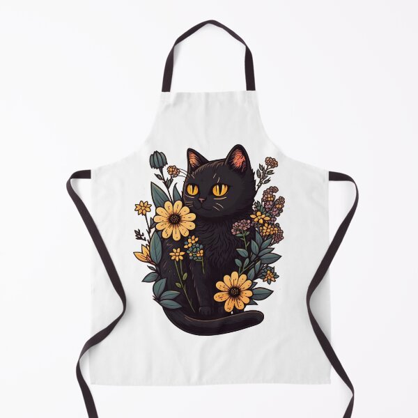Item preview, black cat with flowers essential designed and sold by youngle.