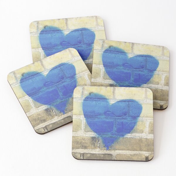Item preview, Blue Heart on the Wall designed and sold by kallyfactory.
