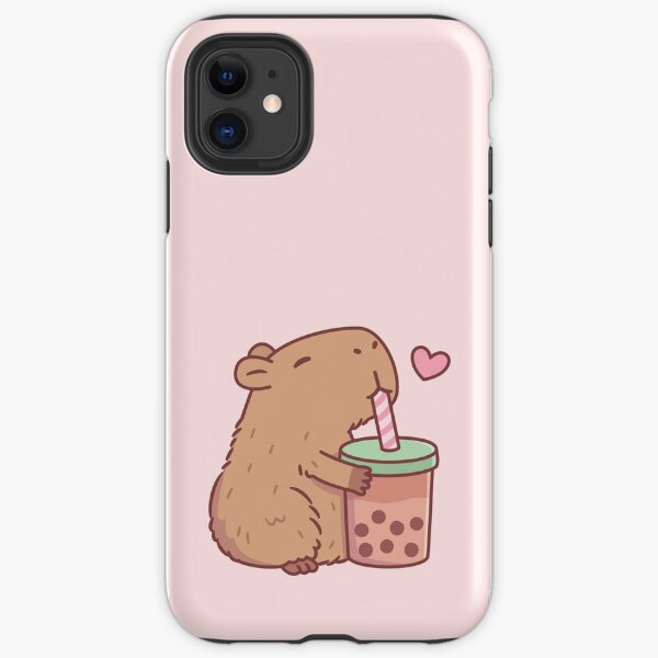 Item preview, Cute Capybara Loves Bubble Tea designed and sold by rustydoodle.