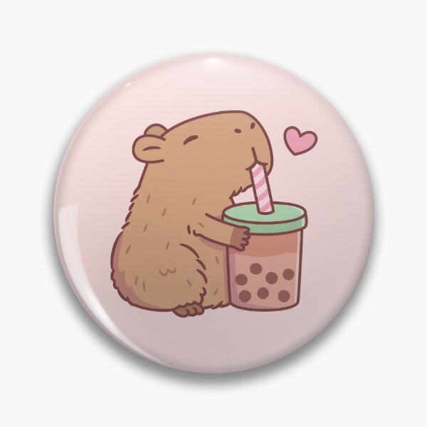 Item preview, Cute Capybara Loves Bubble Tea designed and sold by rustydoodle.