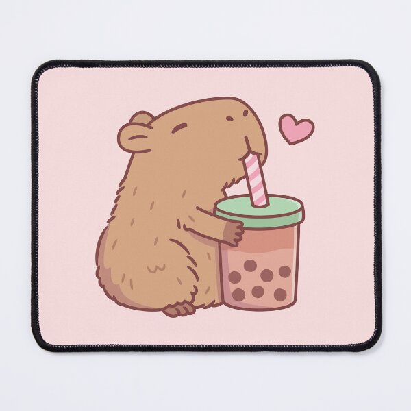 Item preview, Cute Capybara Loves Bubble Tea designed and sold by rustydoodle.