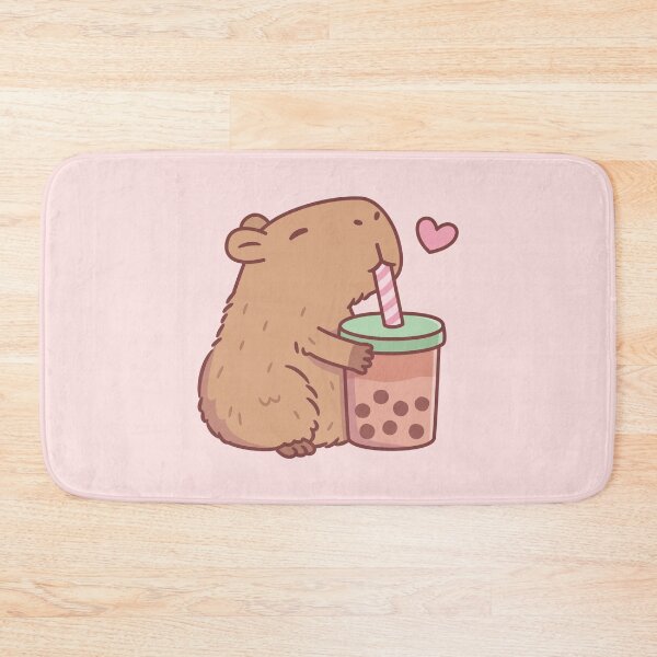 Item preview, Cute Capybara Loves Bubble Tea designed and sold by rustydoodle.