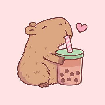 Cute Capybara Loves Bubble Tea by rustydoodle in 2023