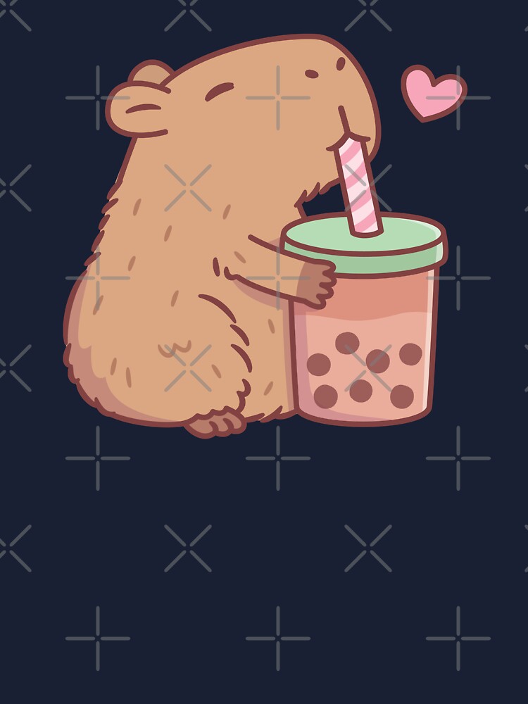 Cute Capybara Loves Bubble Tea by rustydoodle in 2023