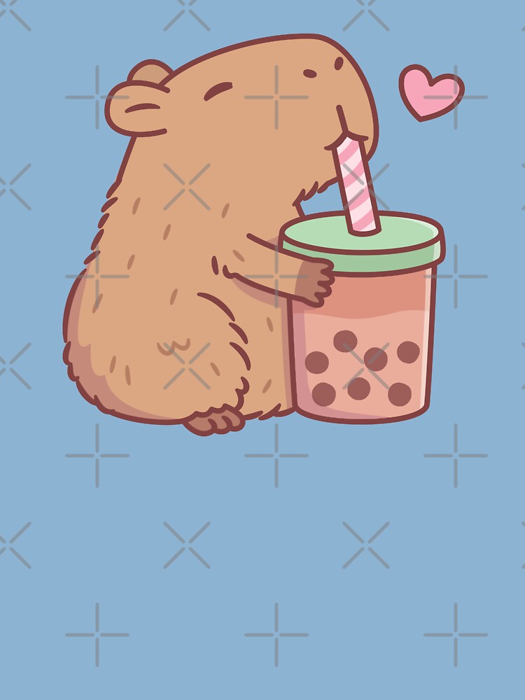 Cute Capybara Loves Bubble Tea by rustydoodle in 2023
