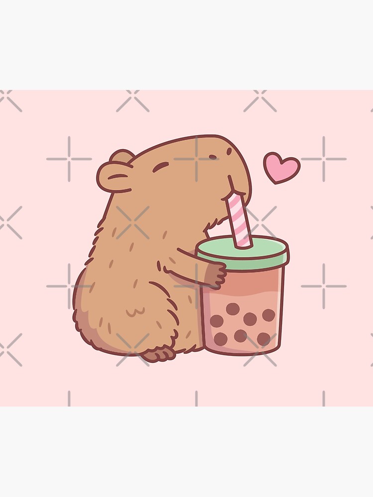 Cute Capybara Loves Bubble Tea by rustydoodle in 2023