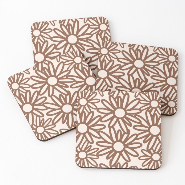 Artikelvorschau, Cute Daisy Flower Garden Pattern In Muted Colors Cream & Brown entworfen und verkauft von scorpiolane.