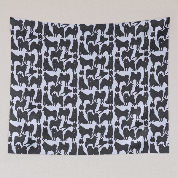 Item preview, Schipperke Dog cute illustration pattern  designed and sold by Yarafantasyart.