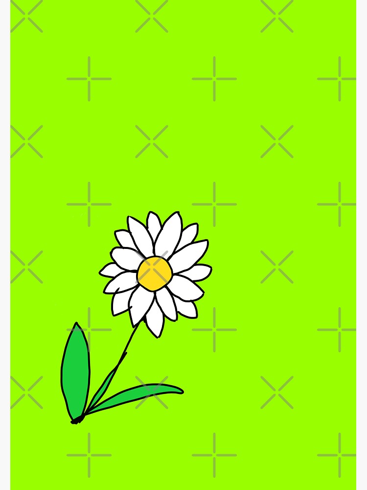"Daisy Flower on Lime Green Background 112" Sticker for Sale by
